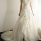 White strapless fitted waist vintage-style elegant ball gown, evening gown gh7127
