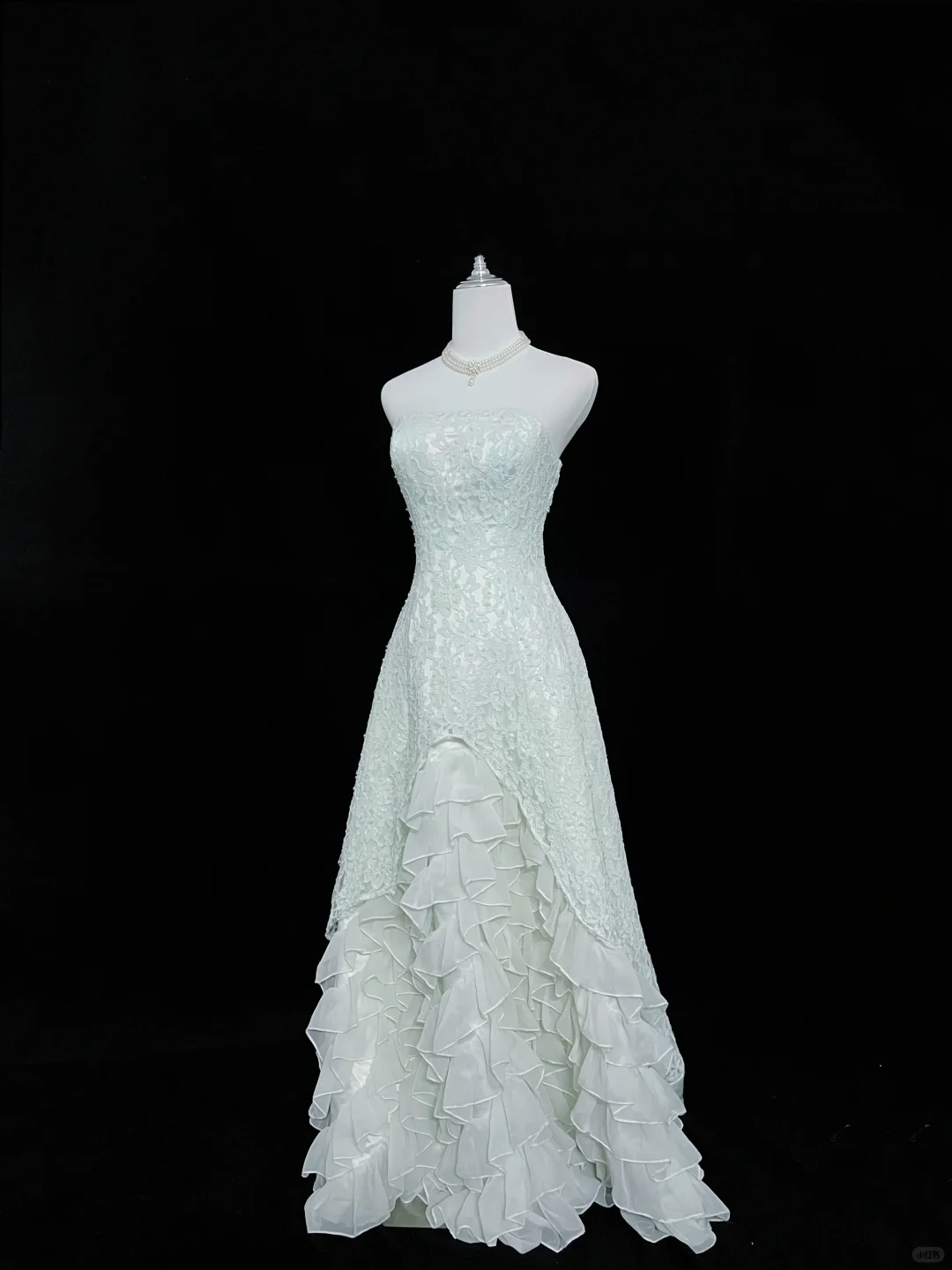 Light Green Strapless Embroidered Cinched Waist Slim Fit Elegant Long Romantic Dress, Wedding Gown gh8058