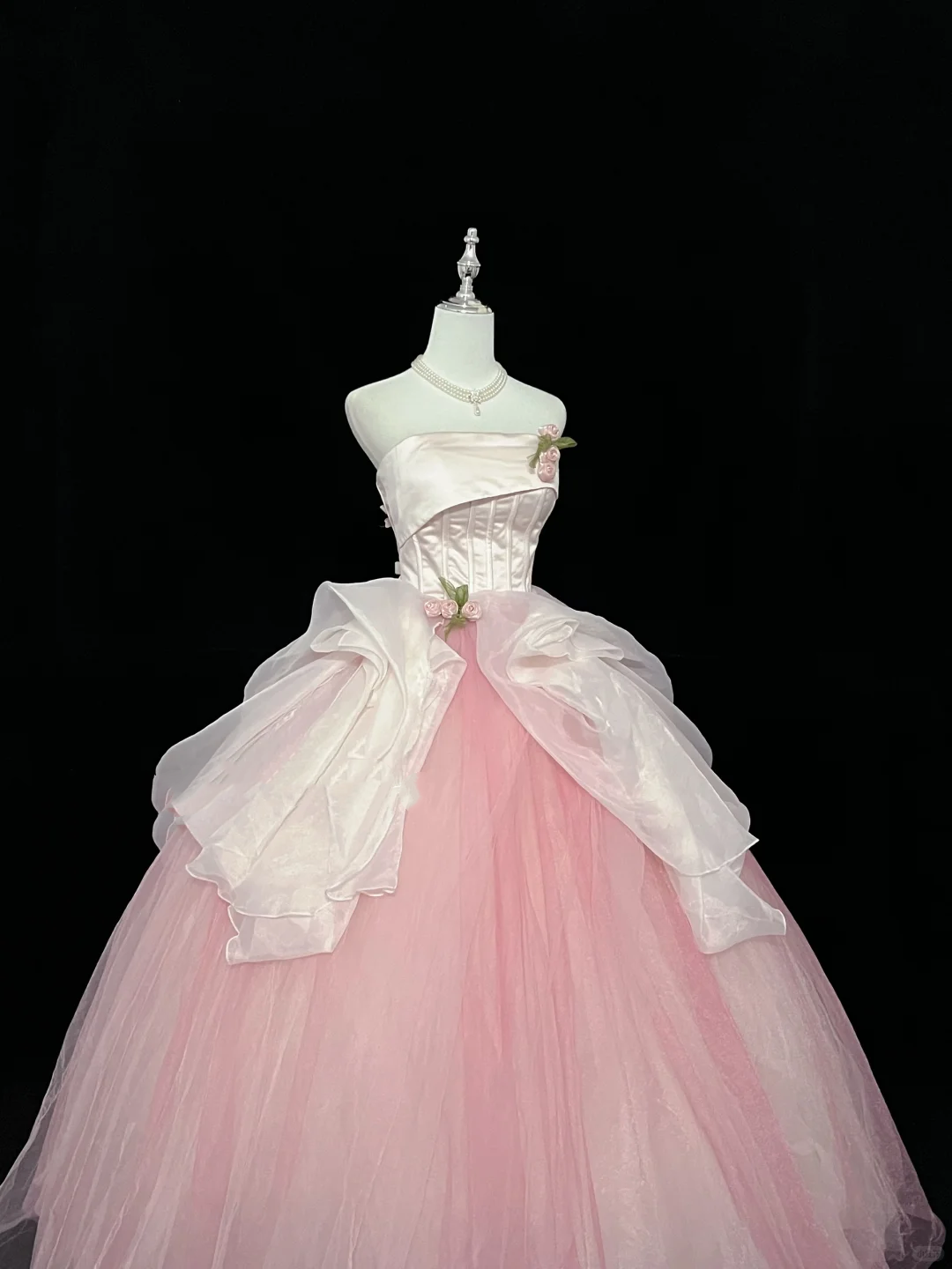 Blush Pink Strapless Cinched Waist Voluminous Princess Skirt Romantic Dress, Wedding Gown gh7922