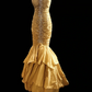 Gold Strapless Waist-Cinching Mermaid Skirt Sexy Prom Gown, Evening Formal Dress gh7319