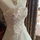 White Strapless Fitted Waist Voluminous Skirt Prom Gown, Birthday Party Dress, Wedding Bridal Gown gh7273