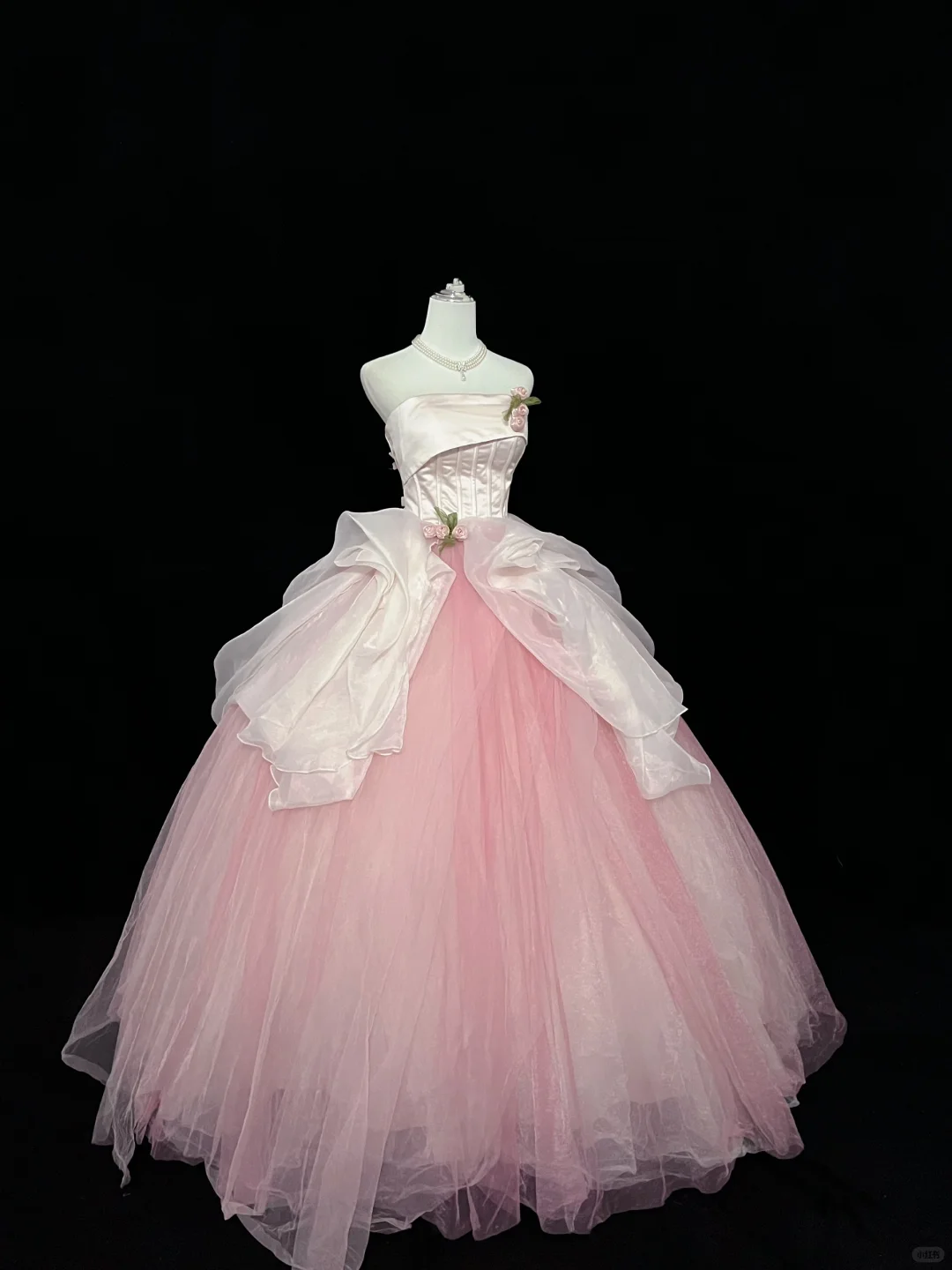 Blush Pink Strapless Cinched Waist Voluminous Princess Skirt Romantic Dress, Wedding Gown gh7922