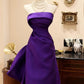 Purple Pretty Elegant Fashion Spaghetti Strap Long Satin Ball Gown Evening Dress Party Dress gh3543
