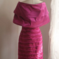 Rose pink strapless shawl vintage elegant short ball gown, evening ball dress gh7128