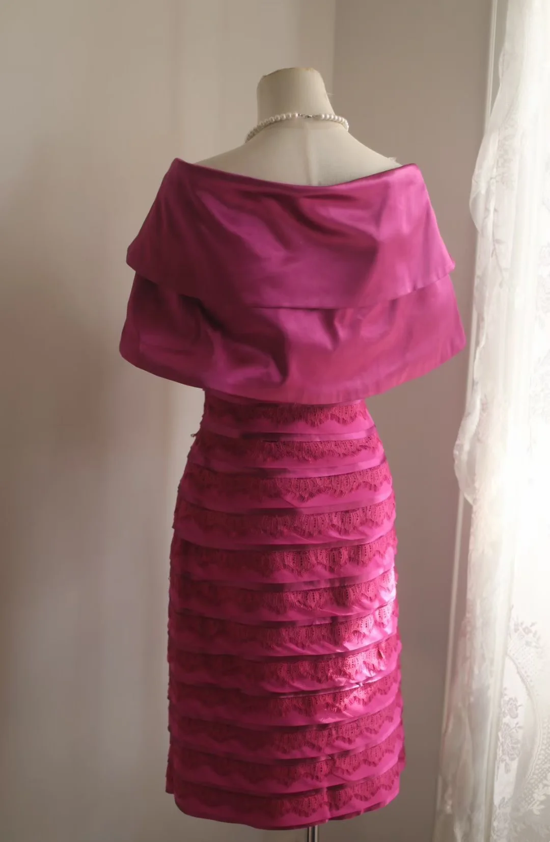 Rose pink strapless shawl vintage elegant short ball gown, evening ball dress gh7128