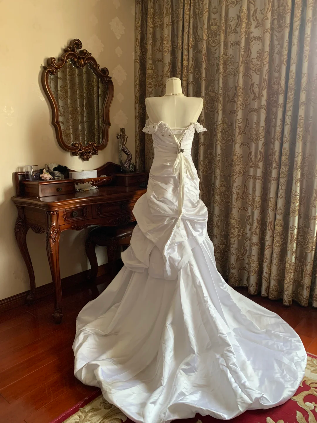 White Spaghetti Strap Waist-Cinched Slim Elegant Vintage Long Prom Dress, Graduation Gown, Wedding Dress gh7244