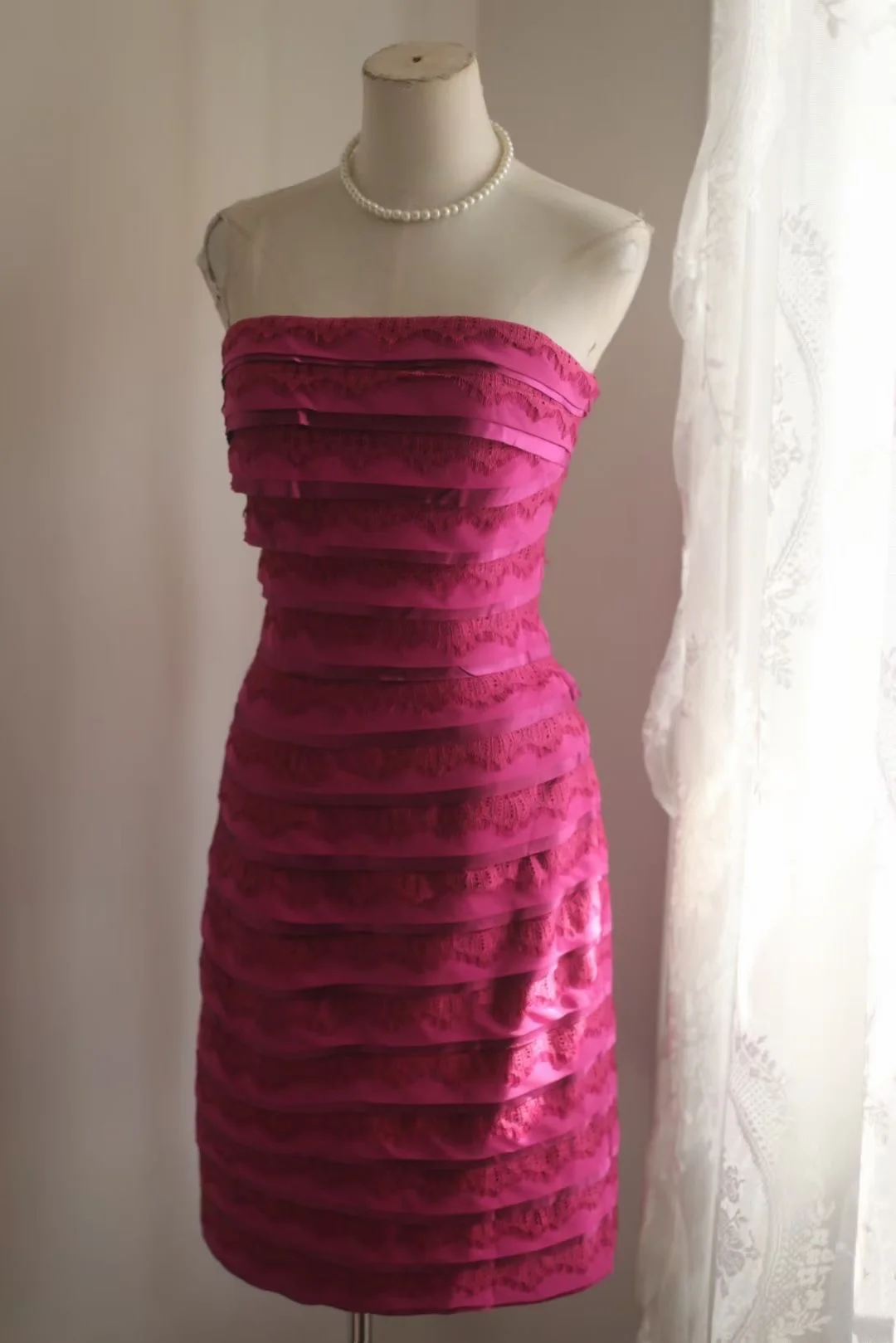 Rose pink strapless shawl vintage elegant short ball gown, evening ball dress gh7128