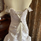 White Spaghetti Strap Waist-Cinched Slim Elegant Vintage Long Prom Dress, Graduation Gown, Wedding Dress gh7244