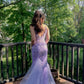 girlhomeshops-Purple Floral Fishtail Long Mermaid Slim Graduation Dress Prom Dress gh5861