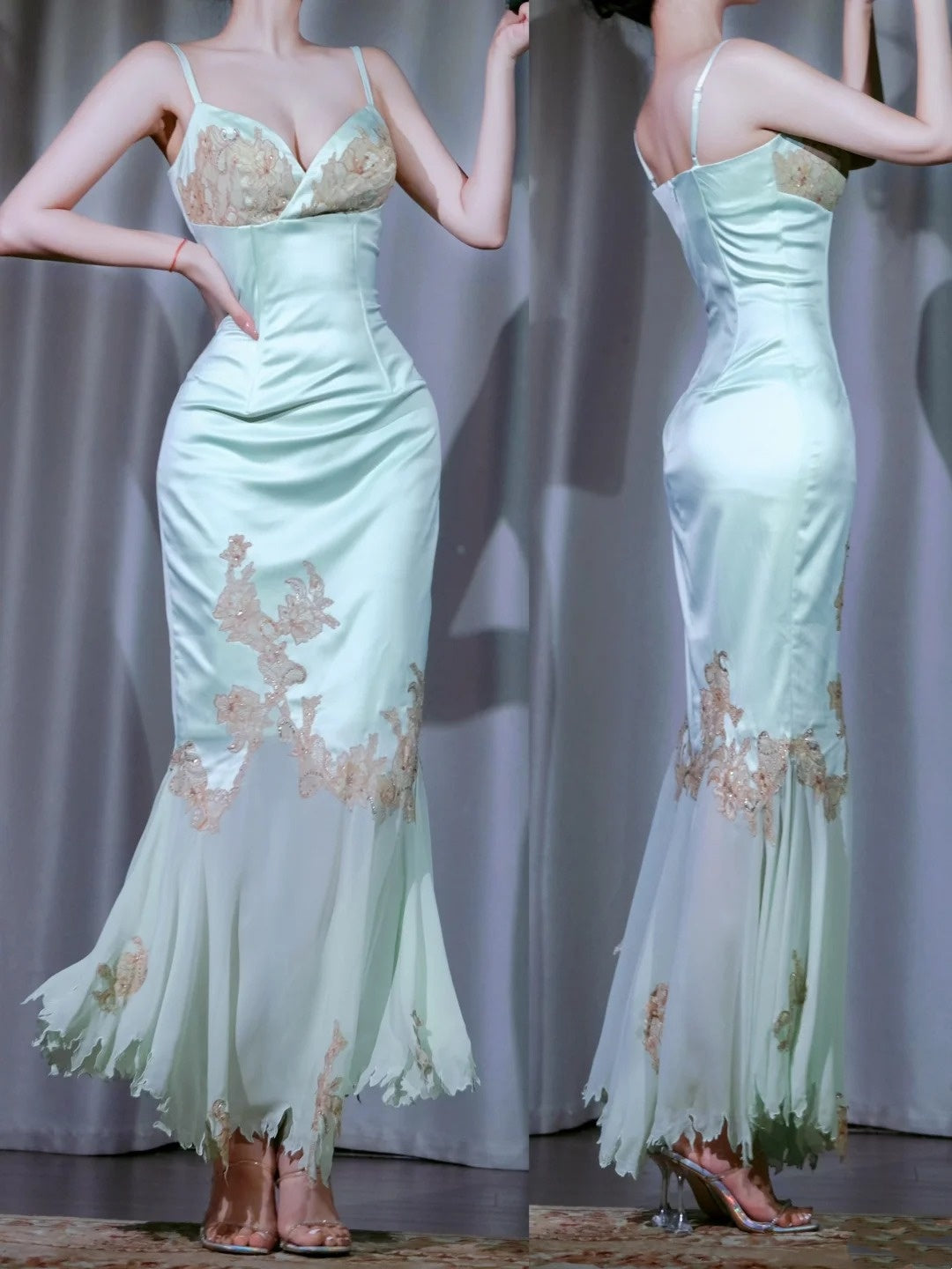 Neues modisches Retro-Abendkleid, romantisches Kleid, Date-Kleid, langes Partykleid gh6518