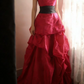Red strapless vintage-style elegant ball gown, evening ball dress gh7129