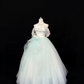 White Off-the-Shoulder Satin Light Green Voluminous Tulle Skirt Long Romantic Dress, Wedding Gown gh7840