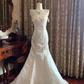 White Strapless Waist-Cinched Slim Mermaid Elegant Prom Dress, Graduation Gown, Wedding Dress gh7245