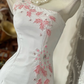 White One-Shoulder Fitted Waist Slim Beaded Elegant Long Prom Dress, Evening Gown gh7201