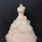 Blush pink strapless embroidered romantic gown with cinched waist and voluminous princess skirt, wedding dress & bridal gown gh8229