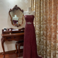 Dark Red Sequin Strapless Fitted Waist Long Prom Gown, Evening Party Dress gh7275