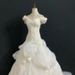 Off-White Off-the-Shoulder Long Romantic Gown with Fitted Slim Waist and Sexy Bodycon Mermaid Skirt, Wedding Dress & Bridal Gown gh8325