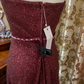 Dark Red Sequin Strapless Fitted Waist Long Prom Gown, Evening Party Dress gh7275