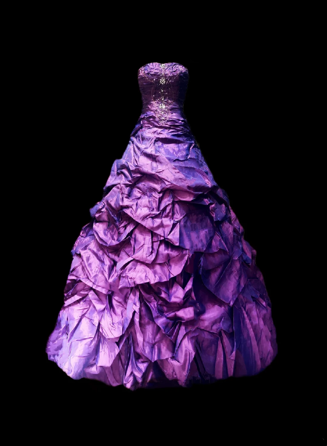 Deep Purple Strapless Waist-Cinching Voluminous Skirt Prom Gown, Evening Formal Dress gh7321