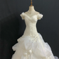 Off-White Off-the-Shoulder Long Romantic Gown with Fitted Slim Waist and Sexy Bodycon Mermaid Skirt, Wedding Dress & Bridal Gown gh8325
