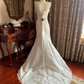 White Strapless Waist-Cinched Slim Mermaid Elegant Prom Dress, Graduation Gown, Wedding Dress gh7245