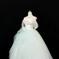 White Off-the-Shoulder Satin Light Green Voluminous Tulle Skirt Long Romantic Dress, Wedding Gown gh7840