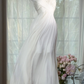 White Strapless Sweetheart Heavy Beaded High Waist Chiffon A-Line Evening Dress, Prom Gown gh9520