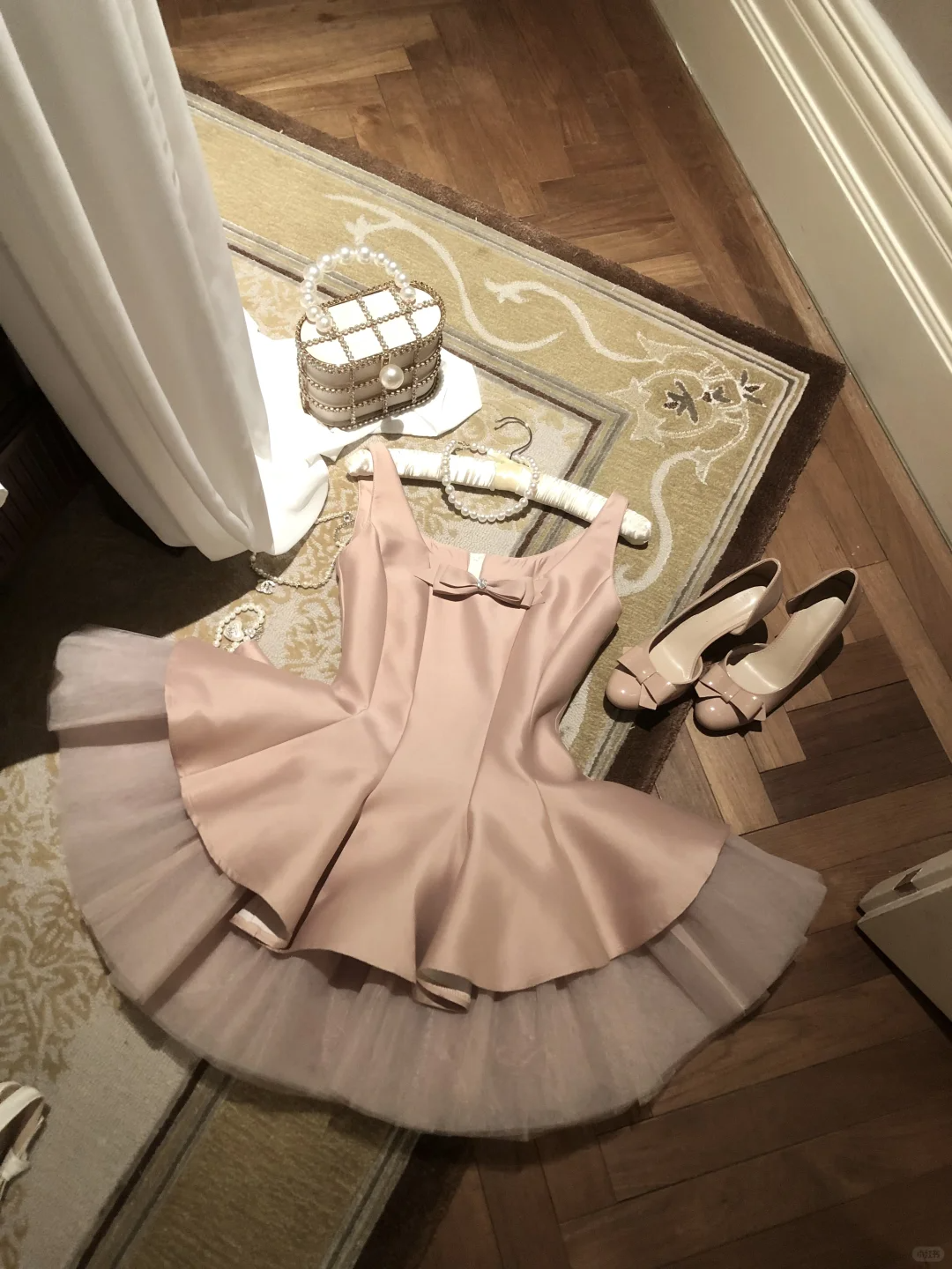 Rosa Süßes Niedliches Elegantes Kurzes Tüll Satin Schleife Dekoration Homecoming Kleid Abendkleid Geburtstagsparty Kleid Ballkleid Ballkleid gh4077