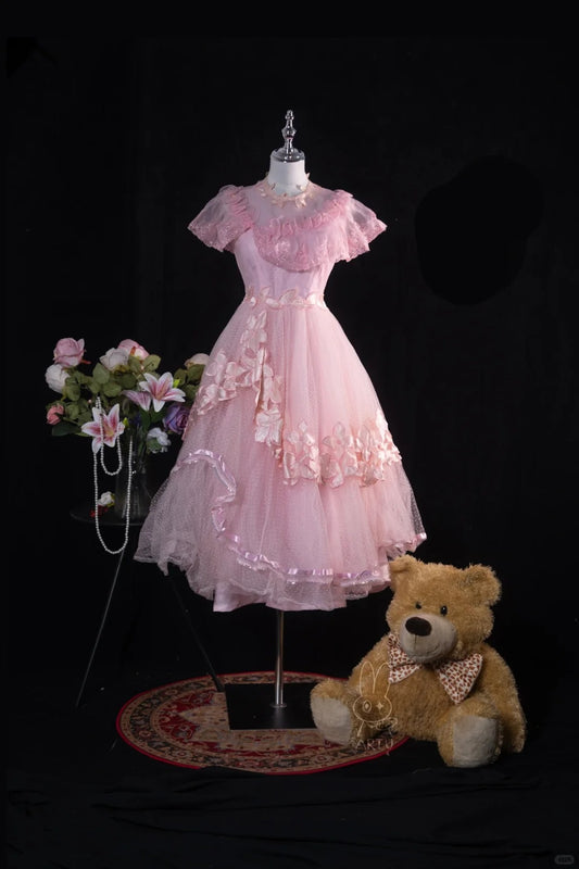 Robe de soirée en tulle rose, style vintage, robe de bal, robe d'anniversaire, gh4542