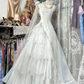 White Spaghetti Strap Fitted Waist Elegant Long Prom Dress, Evening Gown gh7202