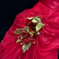 Red Strapless Cinched Waist Voluminous Princess Skirt Long Romantic Dress, Wedding Gown gh7965