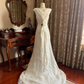 White Waist-Cinched Elegant Vintage Prom Dress, Wedding Gown gh7246