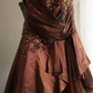 Brown Slim Waist Retro Sexy Halter Dress, Evening Party Gown gh7130