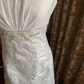 White Waist-Cinched Elegant Vintage Prom Dress, Wedding Gown gh7246