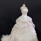 Off-White Strapless Long Elegant Romantic Gown With Voluminous Princess Skirt, Wedding Dress & Bridal Gown gh8230