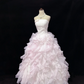 Blush Pink Strapless Cinched Waist Voluminous Wavy Princess Skirt Romantic Dress, Wedding Gown gh8061