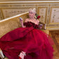 Rosa Mode Einzigartige Rose Spitze Ausschnitt Lange A-Linie lange Satin Ballkleid Abendkleid Partykleid gh3340
