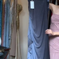 Spaghetti Strap Grey Blue Ombre Tulle Prom Dress V Neck Draped Ruched Beaded Waist Formal Evening Gown gh9813