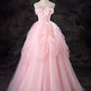 Pink Fashion Elegant Long Tulle Quinceanera Gowns Ball Gown Evening Dress gh4886
