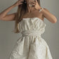 Girlhomeshops - Robe de soirée courte en satin ivoire, élégante, jupe bouton, robe d'anniversaire, gh5282