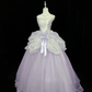 Lavender Spaghetti Strap Cinched Waist Voluminous Skirt Long Romantic Dress, Wedding Gown gh7926