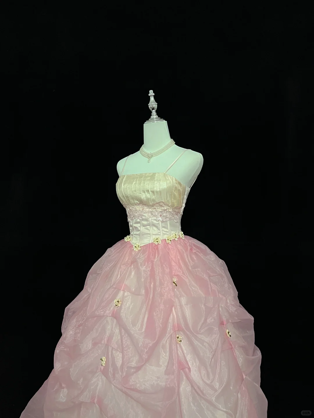 Light Apricot Spaghetti Straps Cinched Waist Blush Pink Voluminous Princess Skirt Romantic Dress, Wedding Gown gh8062
