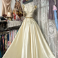 Ivory Vintage Fitted Waist Full Flare Skirt Prom Dress, Wedding Dress, Evening Gown gh7203