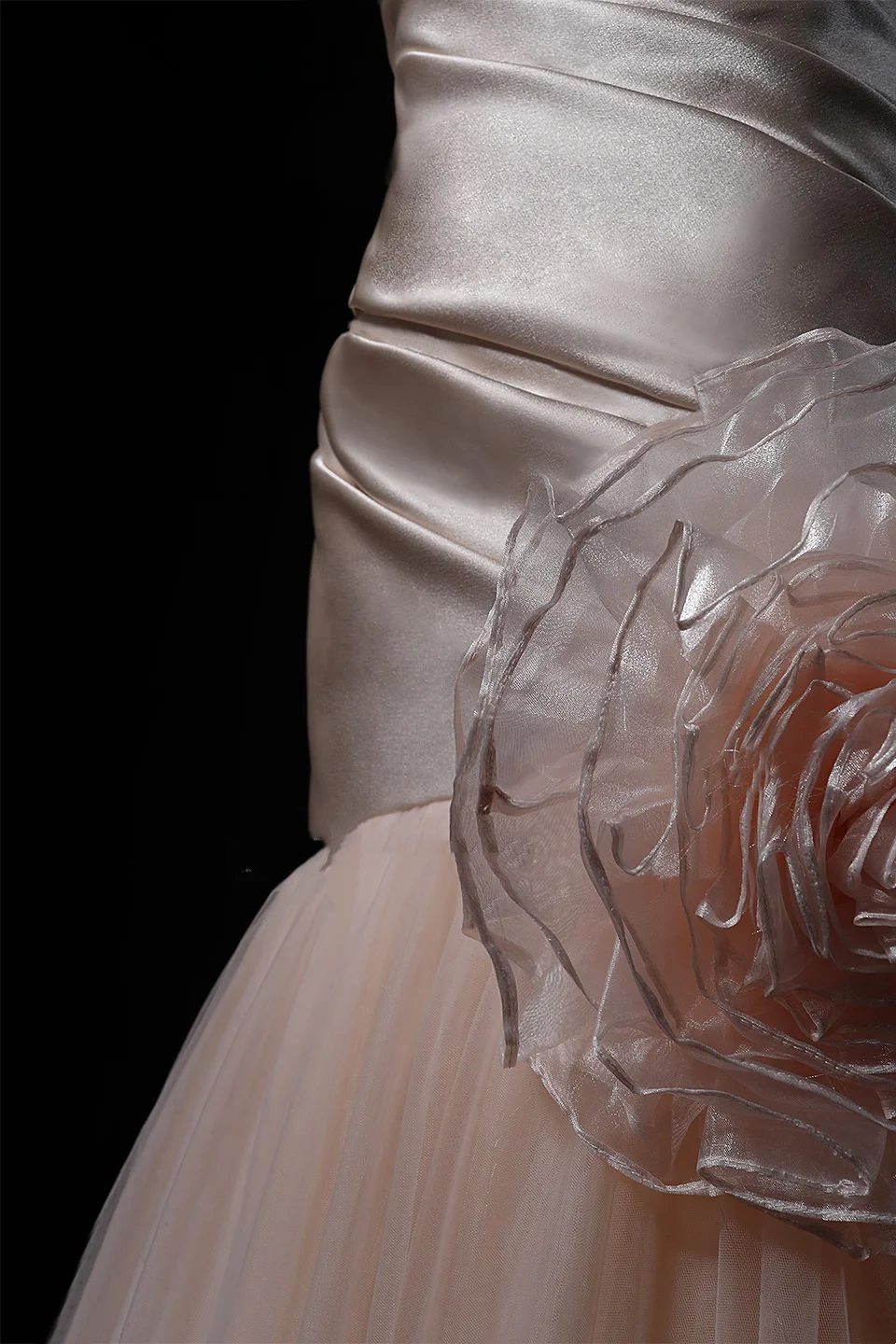 Light Champagne Pink Off Shoulder Waist-Cinched Fitted Elegant Evening Dress, Fairy Gown, Romantic Gown gh7466