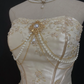 Champagne Strapless Romantic Gown, Cinched Waist, Voluminous Princess Skirt, Wedding Dress & Bridal Gown gh8277