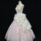 Blush Pink Strapless Gown With Floral Details & Voluminous Skirt, Luxury Romantic Wedding & Bridal Dress gh8186