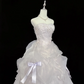 Lavender Strapless Cinched Waist Luxurious Voluminous Skirt Vintage Romantic Dress, Wedding Gown gh8012
