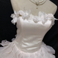 Off-white strapless romantic gown with fitted waist and fluffy tiered cake skirt, wedding dress & bridal gown gh8231