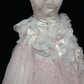 Blush Pink Strapless Gown With Floral Details & Voluminous Skirt, Luxury Romantic Wedding & Bridal Dress gh8186