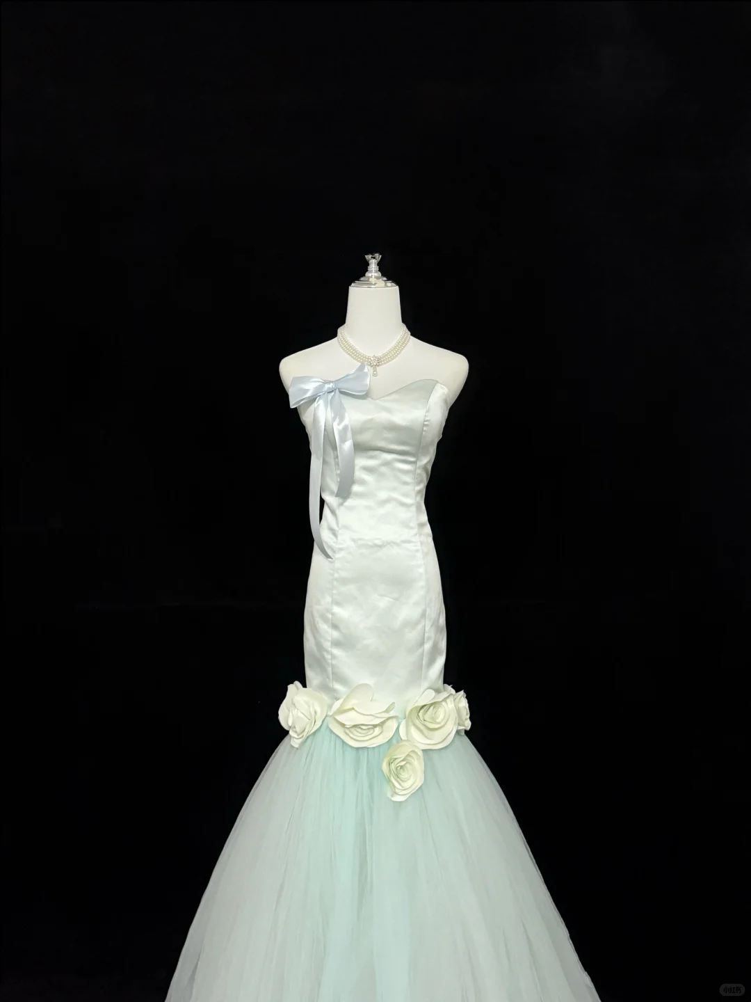 Light Green Strapless Cinched Waist Figure-Hugging Sexy Mermaid Skirt Long Romantic Dress, Wedding Gown gh7842
